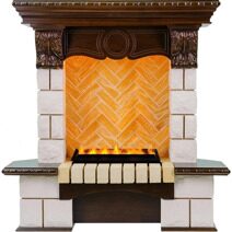 Электрокамин Dimplex Pierre Luxe угловой (темный дуб) шампань с очагом Cassette 400 LNH-INT PS (без дров)