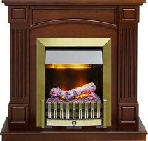 Электрокамин Dimplex Boston (темный дуб) с очагом Danville Antique Brass FB2