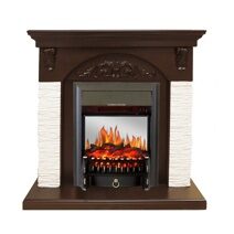 Электрокамин Royal Flame Bern (темный дуб) сланец белый с очагом Fobos FX M Black