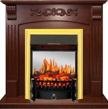 Электрокамин Royal Flame Sorrento угловой (орех) с очагом Fobos FX M Brass